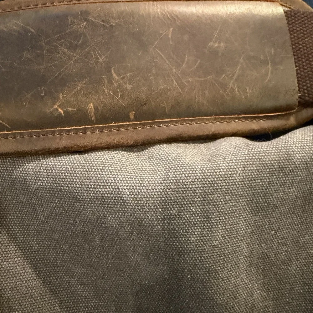 Lifewit Messenger Bag Gray Canvas Brown Leather‎ Satchel Cross Body Shoulder